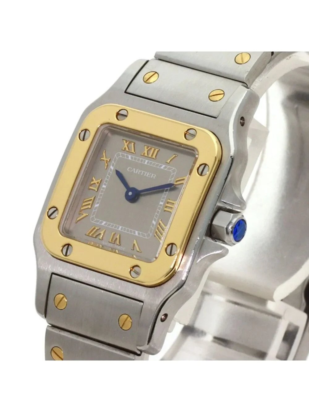 Cartier Santos Galve SM Watch SS 18k Yellow Gold
